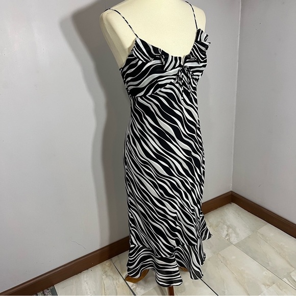 Vintage Express Y2K zebra animal print mini dress small party summer Dainty Rare - Picture 13 of 13